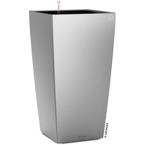 Lechuza Übertopf CUBICO 40, silber metallic, 40 x 76 x 40 cm, aus Kunststoff, für innen & außen, Wasserspeicher & Innentopf