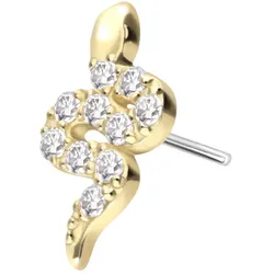 14 Karat Gold Aufsatz mit Titan Push Pin MOISSANIT-SCHLANGE