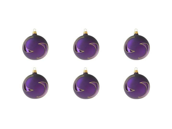 Weihnachtskugelset Purple Moon - Farbe: dunkelviolett - Material: Glas - 949