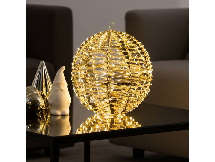 Weihnachtskugel mit 720 warmweissen Micro-LEDs, Goldfarben, Ø 40 cm