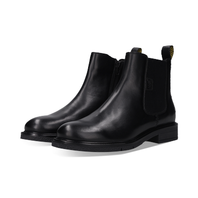 Chelseaboots SALAMANDER "Bebra", Damen, Gr. 38, Textil, schwarz, Nappaleder, Schuhe Chelseaboots, Klassik-Stiefelette mit Stretcheinsatz außen