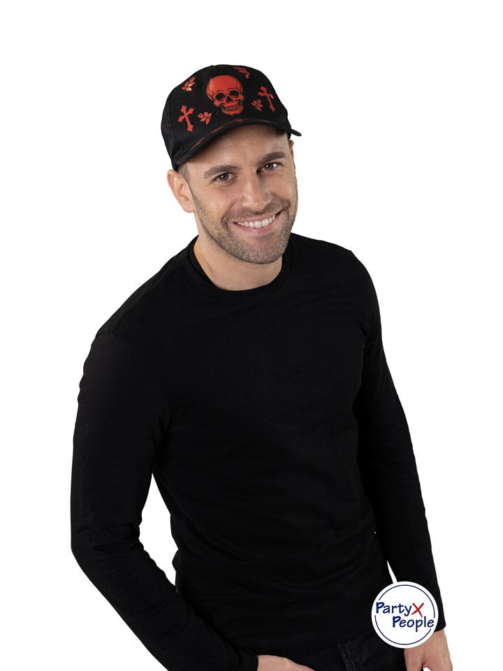 Party x People Cap "Totenkopf" in Schwarz - onesize