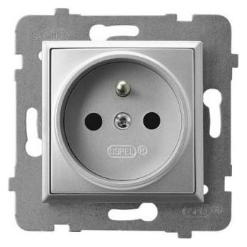 Ospel ARIA Einzelsteckdose mit silbernem GP-1UZ/m/18 (GP-1UZ/m/18)