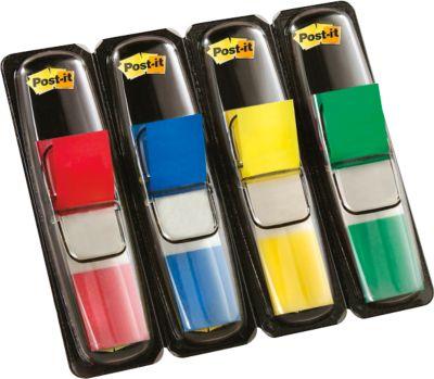 Post-it Index Streifen Mini 683-4, rot, gelb, blau, grün