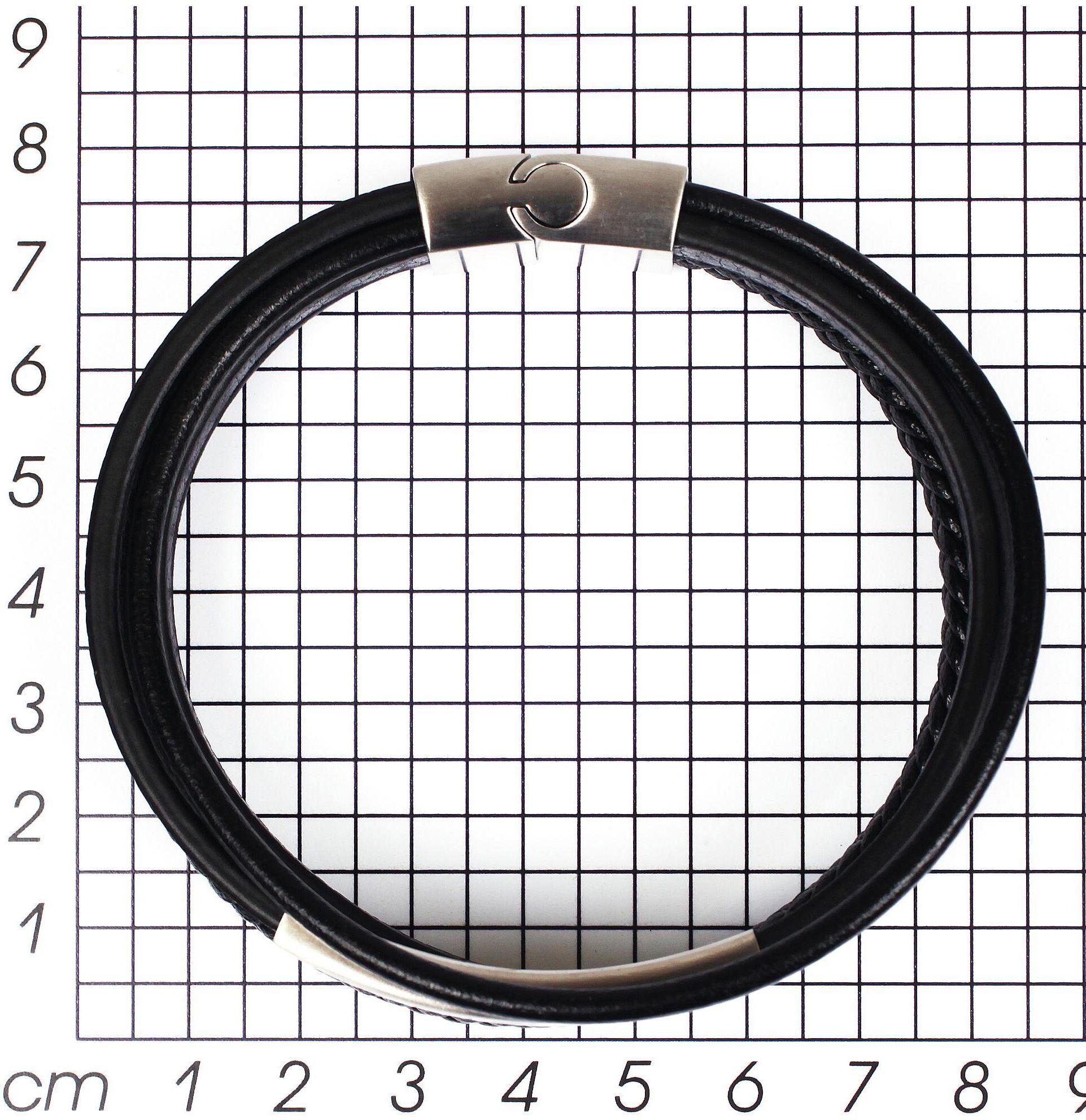 Armband FIRETTI "stylisches Design im sportlich-eleganten Stil, mehrreihig", schwarz (edelstahlfarben, schwarz), Armbänder, Damen, 23cm, Edelstahl Leder, Edelstahl, Leder, Armband edelstahlfarben, schwarz 23cm, Edelstahl Leder