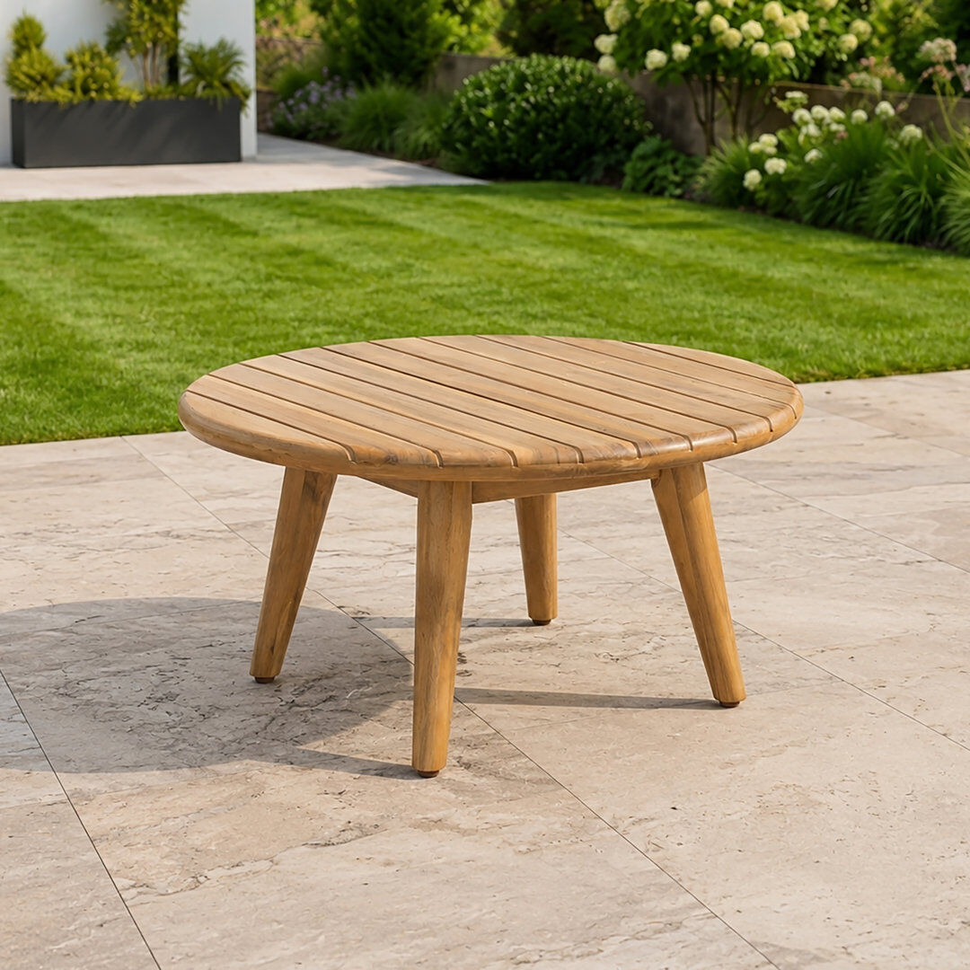 MIMO Solid Wood Outdoor Coffee Table Yellow W60xH33cm