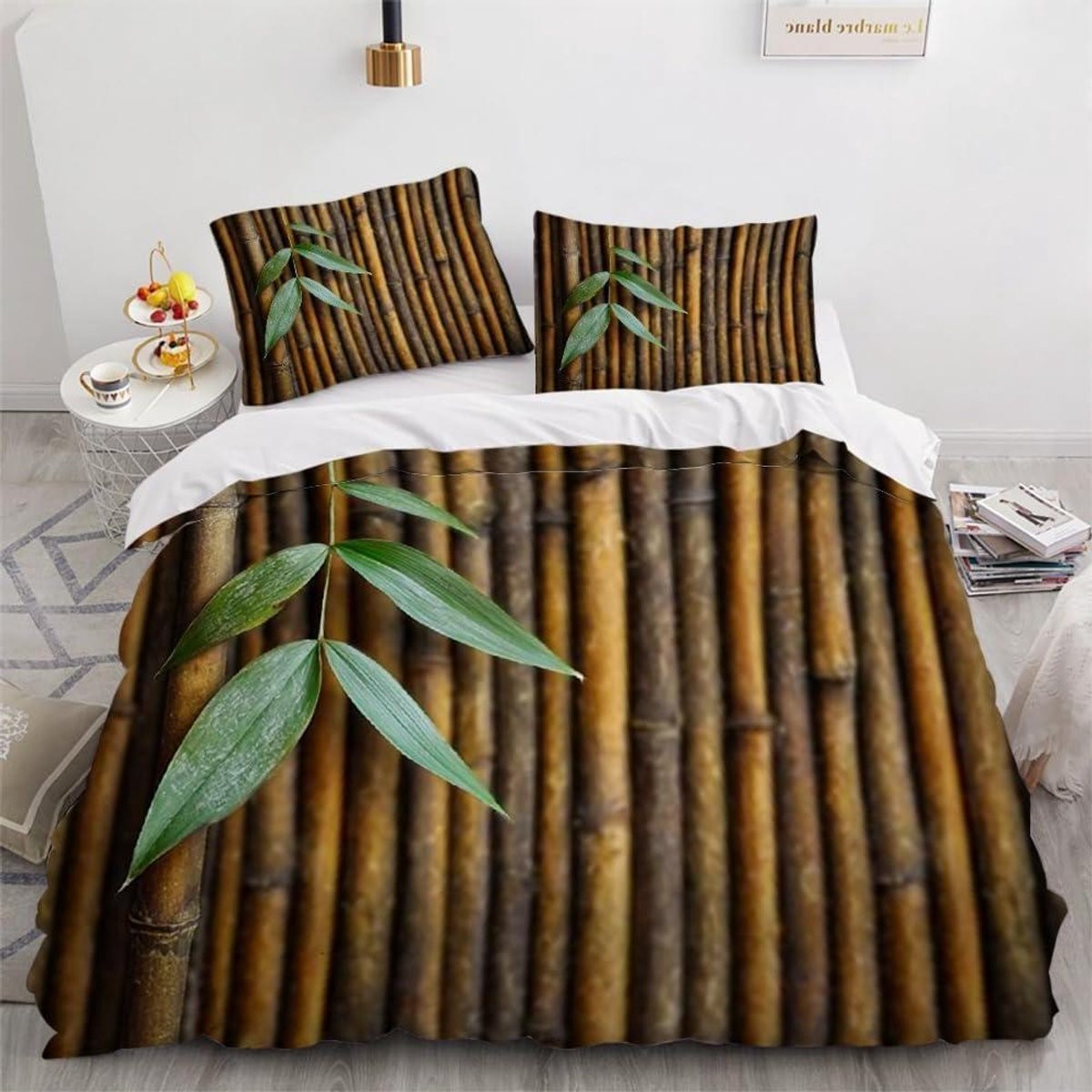 Omkeerbaar Dekbedovertrek Set Geel - 220 x 240 cm