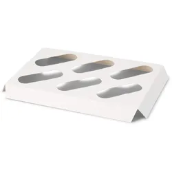 greenbox - Einlagen aus Karton für 6er Cupcake Boxen, weiß, 100 St.