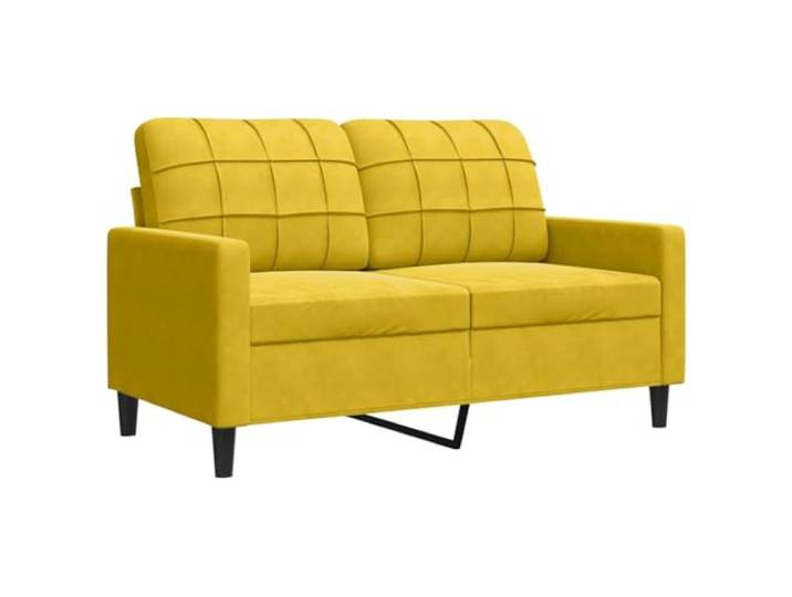 KUTYWEXFM 2-Sitzer Sofa Samt Gelb 120 cm Sitzbreite Metallgestell Weicher Samtbezug und stabile Metallbeine bieten optimalen Komfort für Wohnzimmer oder Büro.