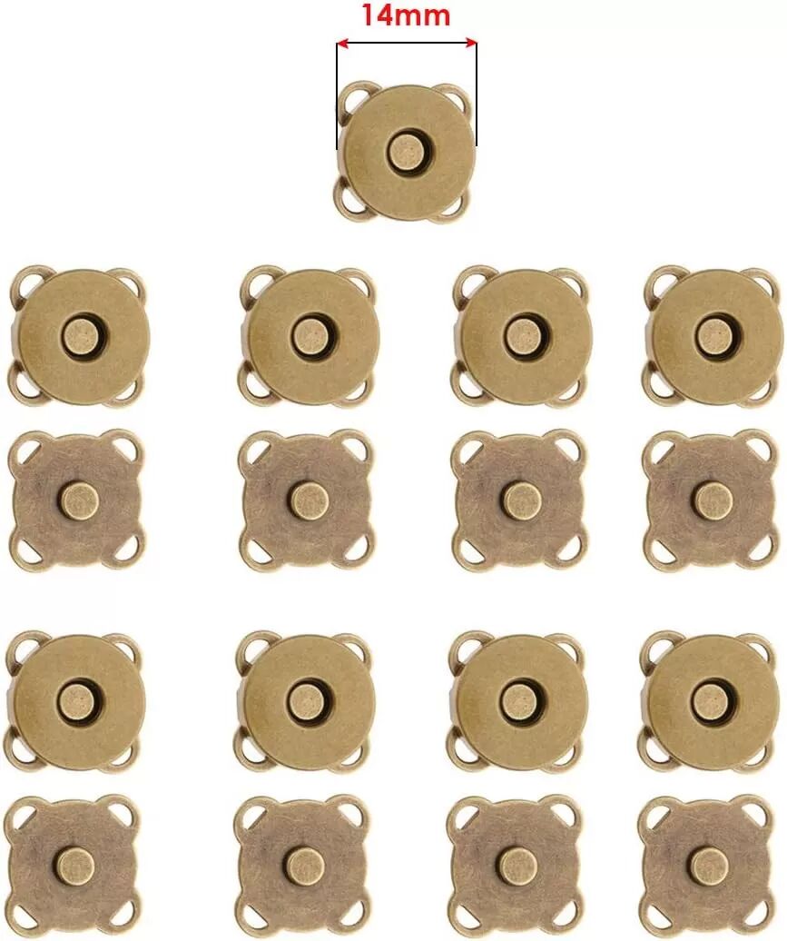 INF Boutons pression magnétiques pour couture, 18 mm (pack de 10) Bronze