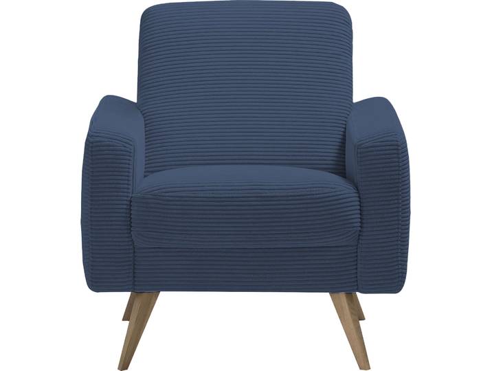 Sessel EXXPO - SOFA FASHION Samso, Loungesessel , blau (navy), B:82cm H:87cm T:80cm, 100% PES, Sessel, Sessel, elegant und bequem, aktueller Cord Bezug