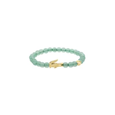 Armband LACOSTE "MATCHPOINT", grün (gelbgoldfarben, hellgrün, hellgrün), Armbänder, Damen, Edelstahl, Armband, mit Aventurin