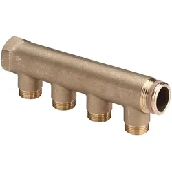 Viega, Zubehör Sanitärinstallation, Verteiler 1057 4-fachx200mm, MS, Innen-/R-Gewinde DN 25