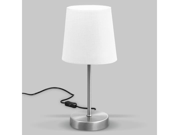 B.k.licht - Lampe De Chevet Avec Interrupteur À Fil\, Douille E14\, Abat-jour En Tissu\, Lampe De Bureau\, Lampe De Table\, Lampe De Chevet\, Lampe Chevet\, Lampe À Poser\, 31x10cm\, Blanc