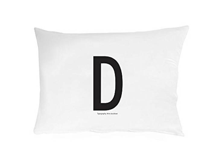 Design Letters Kussensloop A-Z (70X50) D, Wit, Eenmaat