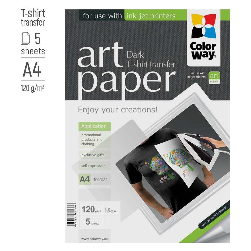 Colorway T-shirt transfer (120 g/m², A4, 5 Stk.) (PTD120005A4)