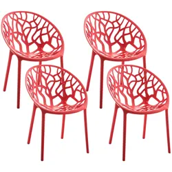 CLP 4er Set Stuhl Hope - Farbe: rot