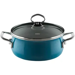 Riess Kasserolle m.Glasdeck. 20cm,2L, Pfanne + Kochtopf, Blau