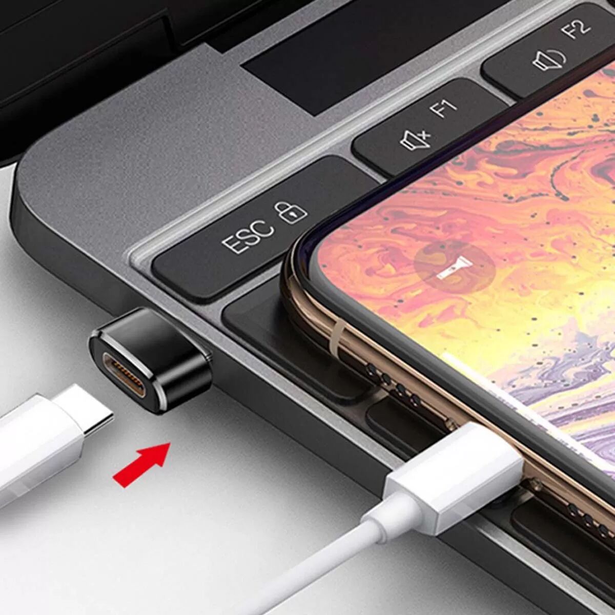 INF USB-C Buchse auf USB-A Stecker Adapter (4er-Pack) - Unterstützt PD Schnellladung
