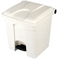 Treteimer Orgavente aus Kunststoff weiß 30 L Abfalleimer mit Pedal, HACCP-konform