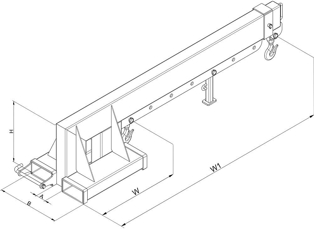 Kranarm, teleskopierbar, 560 - 2500 kg, reinorange Eichinger