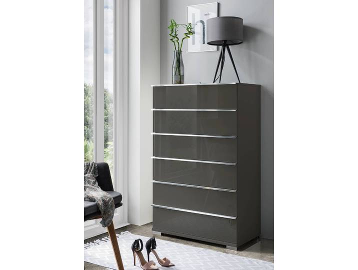 Commode Shanghai 120cm Gris/Noir/Havanne