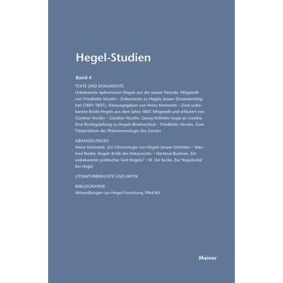 Hegel-Studien Band 4, Taschenbuch von , Meiner, F, 978-3-7873-2930-4