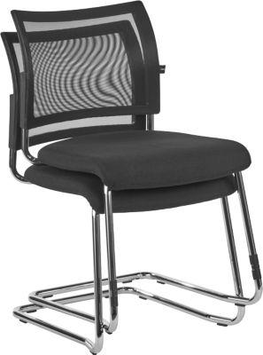 Freischwinger SEAT POINT, Netz, ohne Armlehnen, stapelbar, im 2er-Set, schwarz