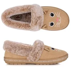 SKECHERS Damen-Hausschuh Bobs Too Cozy Katzenmotiv Memory Foam