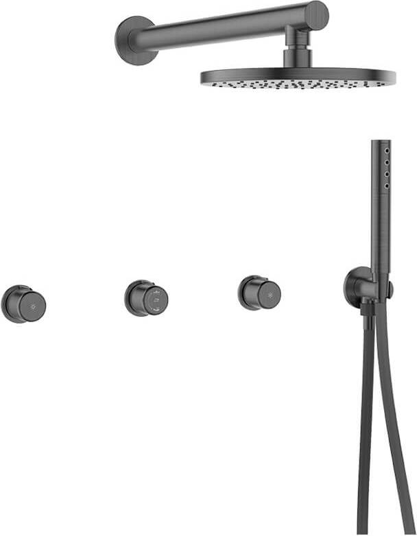 Design Unterputz-Brausearmatur mit Set Graphit