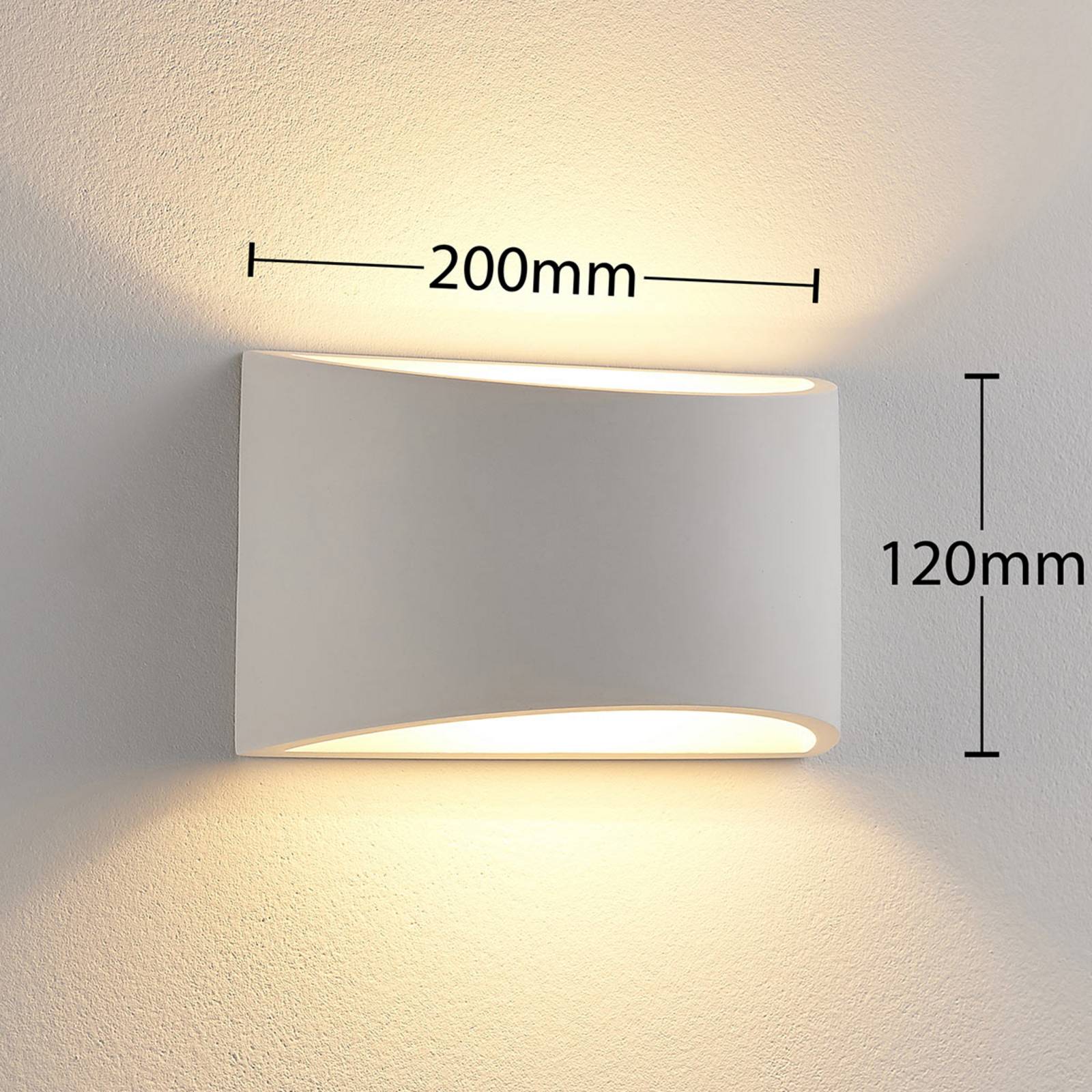 Wandleuchte Heiko Lindby, dimmbar, weiß / opal, für Wohn- / Esszimmer, Gips / Ton, Modern