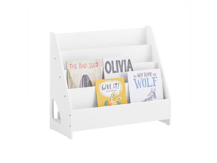 SoBuy KMB32-K-W Étagère de Rangement pour Chambre d'enfants pour Ranger des Livres et Jouets, 4 niveaux et 1 Compartiment Ouvert