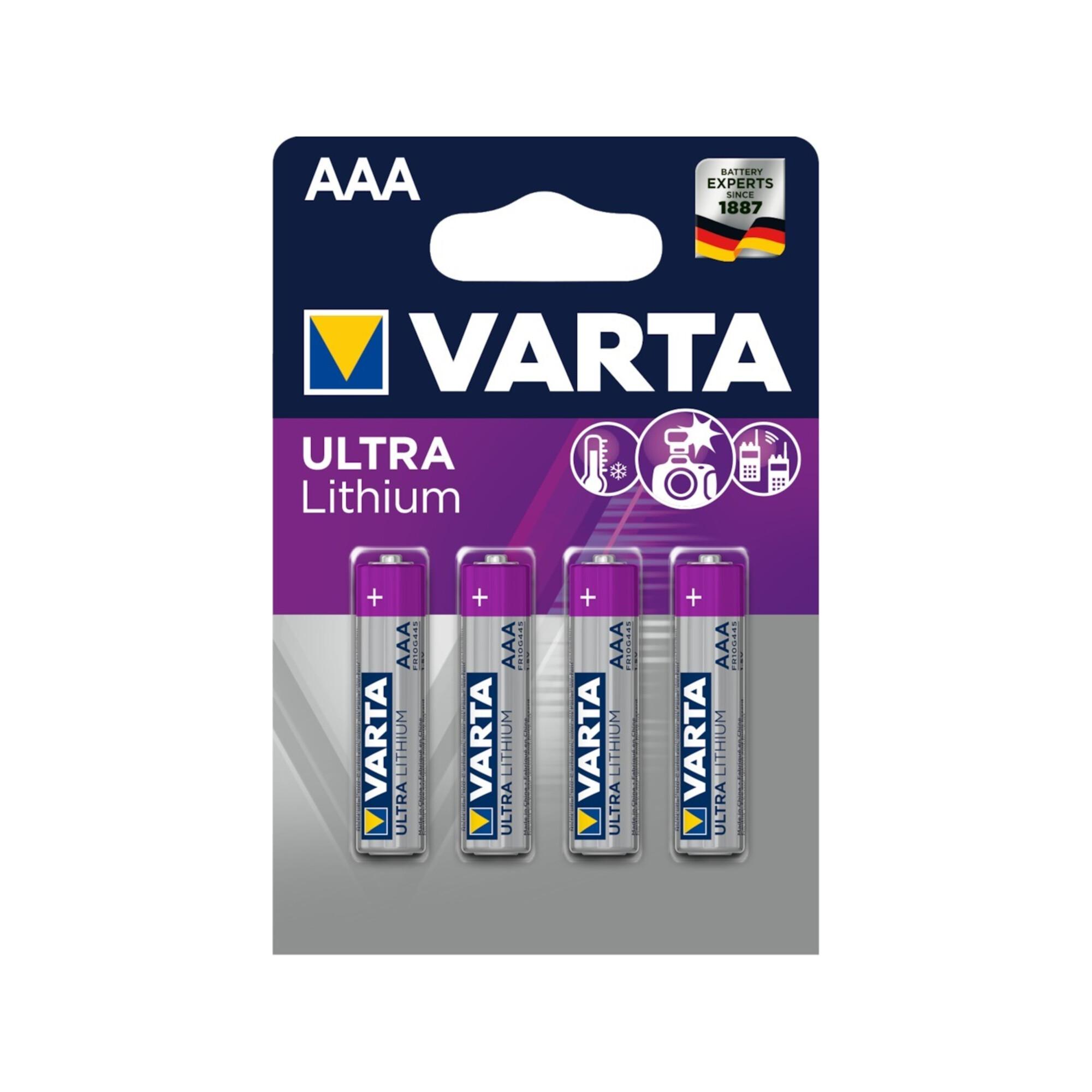 Batterie PROFESSIONAL Lithium AAA 4er Bli ; Varta (4008496680436)