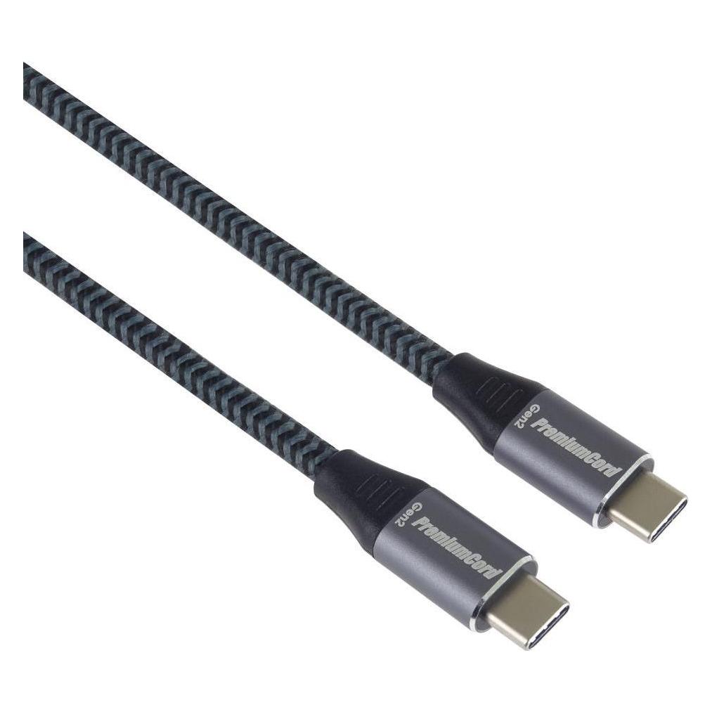 PremiumCord USB-C Kabel (USB 3.2 GEN 2x2, 5A, 100W, 20Gbit/s) Baumwollumwicklung, 3m (3 m, USB 3.2 Gen 2x2, 100 W) (KU31CR3)