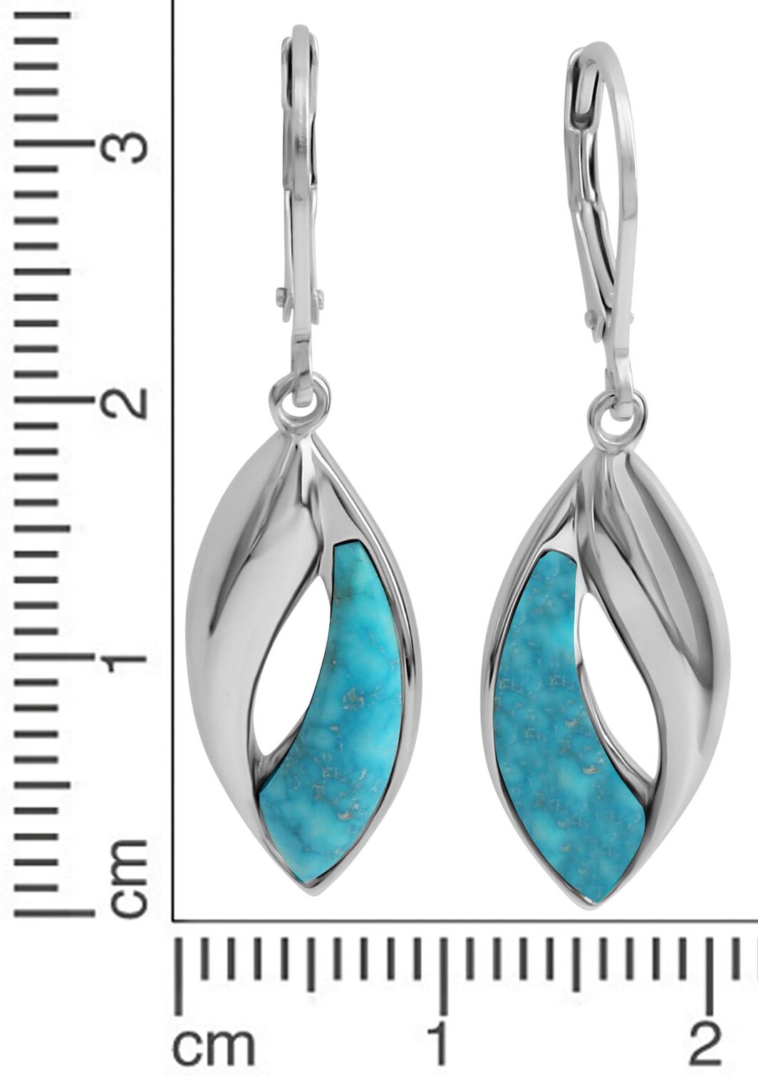 Paar Ohrhänger FIRETTI "Schmuck Geschenk Silber 925 Ohrschmuck Patentbrisur Edelstein", bunt (silberfarben, türkis, türkis), Ohrringe, Damen, Silber 925 (Sterlingsilber), Paar Ohrhänger, mit Türkis