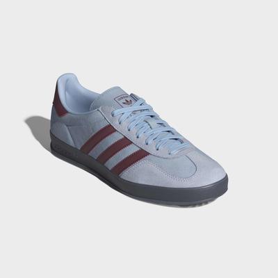 Sneaker ADIDAS ORIGINALS "GAZELLE INDOOR", Herren, Gr. 39, blau (clear sky, noble maroon, crystal sky), Leder, Synthetik, Schuhe Sneaker