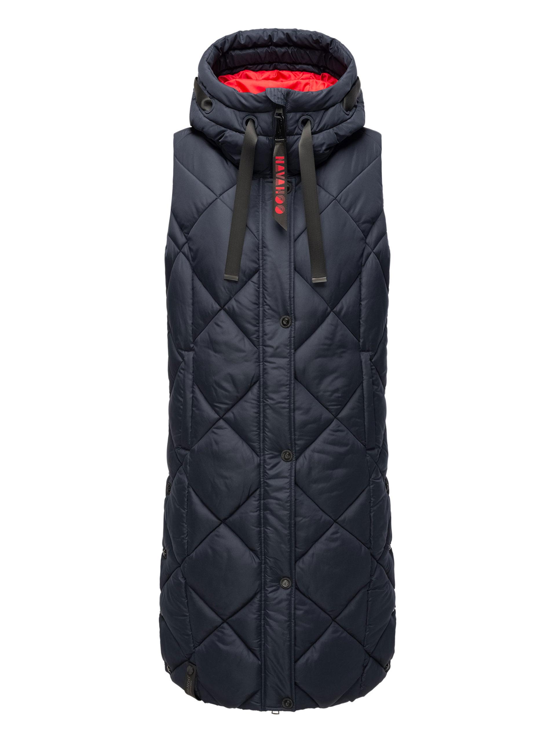 Navahoo Damen Steppweste Schnuckel – Lang & Stylisch mit Kapuze