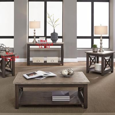 Liberty Furniture Heatherbrook Wood Rectangular Cocktail Table, 2 End Tables 3 Piece Set - Cocktail Table, 2 End Tables