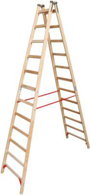 Sprossen-Doppelleiter, Holz, 2 x 12 Sprossen