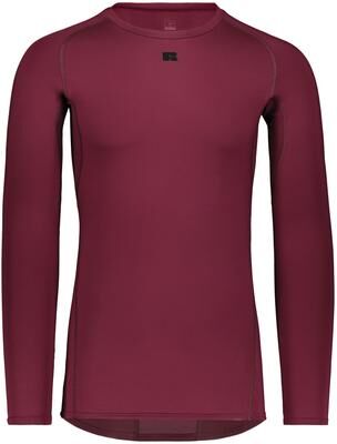 Russell Athletic R20CPM Long Sleeve Compression Top in Maroon size Large   Polyester Blend