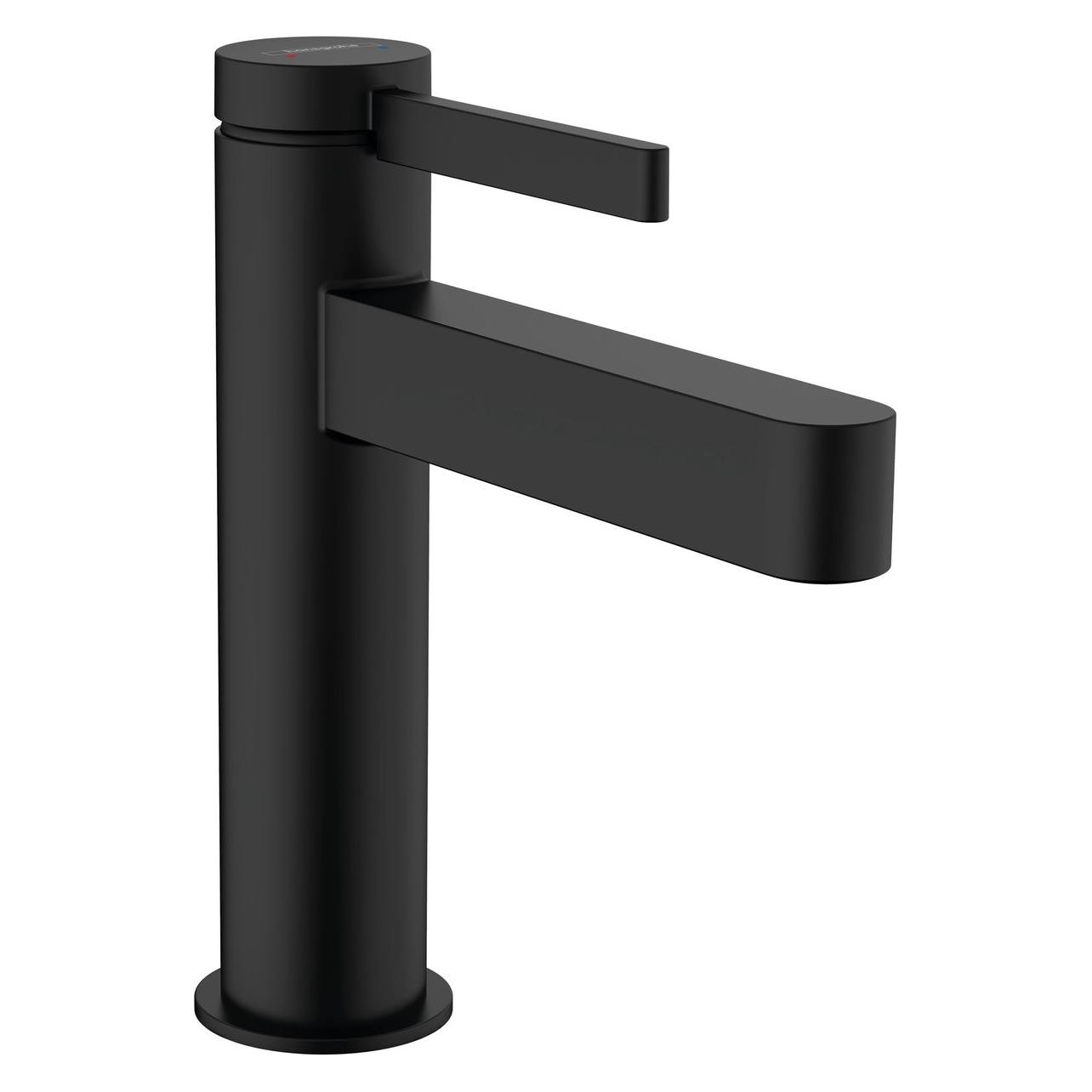 hansgrohe FINORIS 110 Waschtisch Armatur, mit Push-Open Ablaufgarnitur, mattschwarz (76023670)