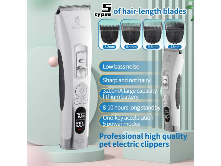 Fenice électrique tondeuse pour animaux de compagnie Machine chien tondeuses à cheveux toilettage animaux coupe de cheveux tondeuse rasoir ensemble animaux sans fil Rechargeable