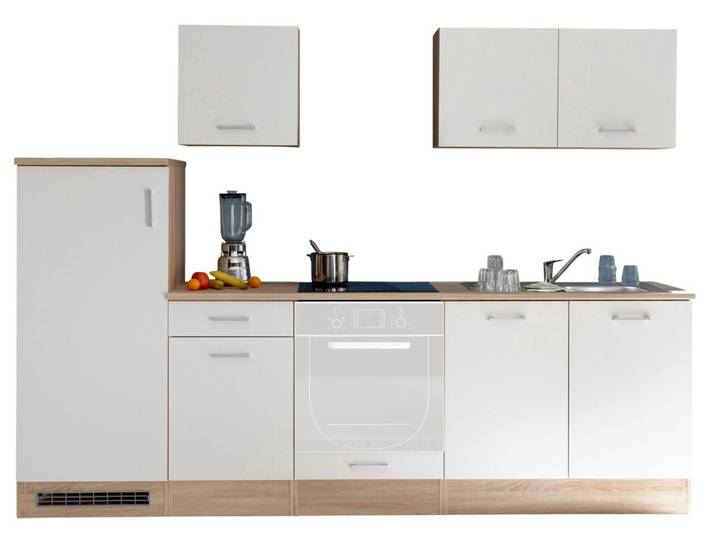 Yourkitchen Küchenblock 270 ohne E-Geräte ANDY, Weiß, Holznachbildung