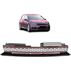 Kühlergrill Rot ohne Emblem passend für VW Golf 6 2008-2012