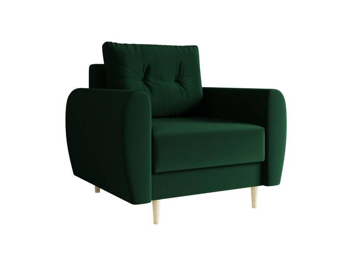 Mirjan24 Sessel Palermo, Grün, Holz, Rechteckig, 104x95x82 cm, Wohnzimmer, Sessel, Polstersessel