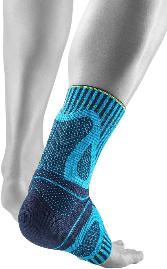 Achillessehnenbandage BAUERFEIND, Gr. XS, blau, Obermaterial: 57% Baumwolle, 41% Polyester, 2% Elasthan, Bandagen Achillessehnenbandage, beidseitig tragbar, atmungsaktives Material blau XS