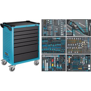 Hazet Werkzeugwagen Assistent 175-7/452, 452-teilig, blau, 7 Schubladen, mit Werkzeug