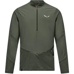 Salewa, Herren, Funktionsshirt, Pedroc Dry'ton Wind Half Zip Langarm Shirt (48, M), Grün, M, 48