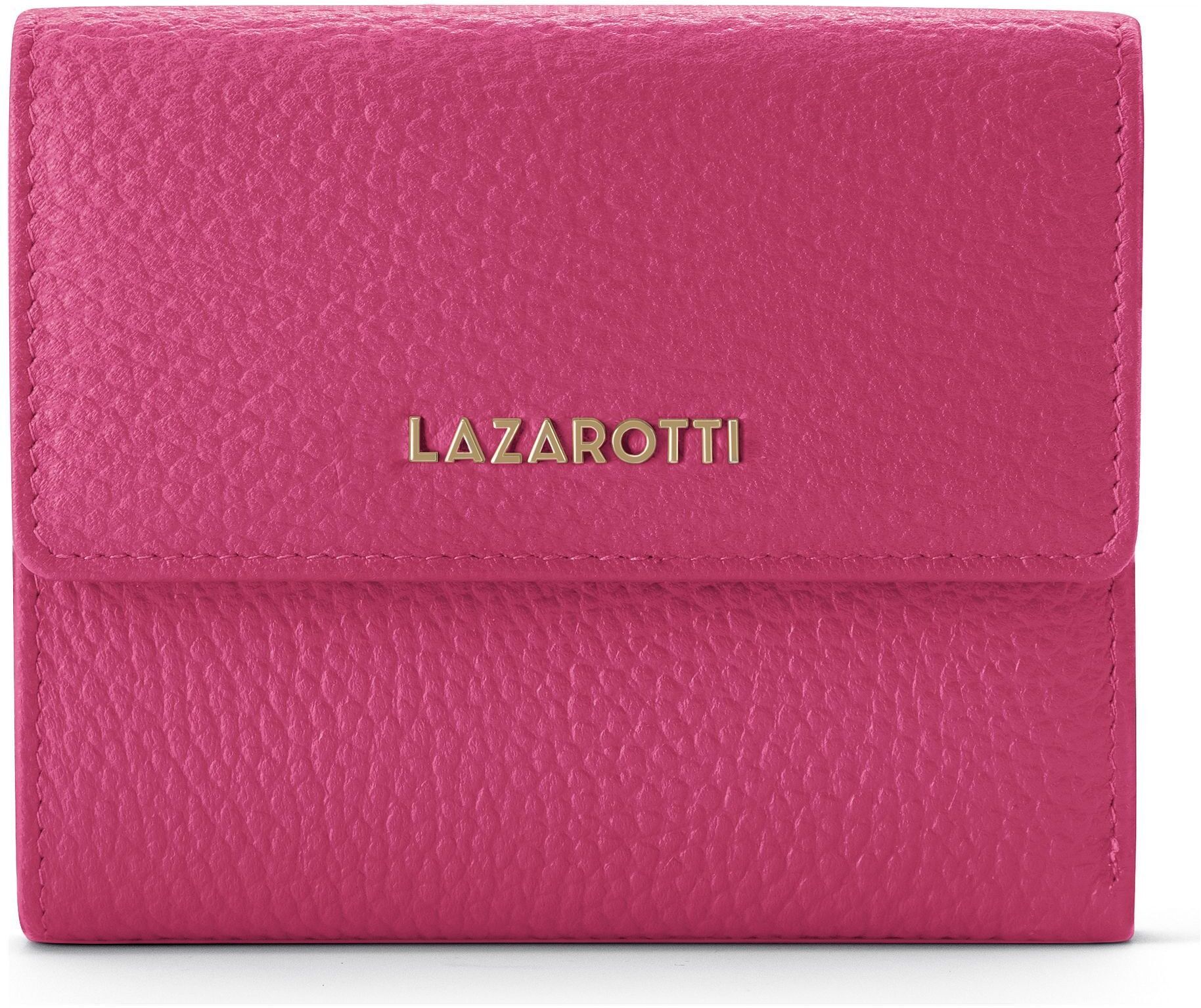 Geldbörse LAZAROTTI "Bologna Leather Geldbörse Leder 12 cm", Damen, pink, Leder, Kleinlederwaren