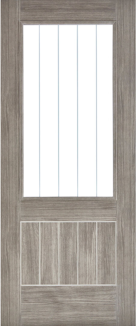 LPD Doors Mexicano Glazed Laminate Light Grey Internal Door Light Grey 198cm H x 68.6cm W x 3.5cm D